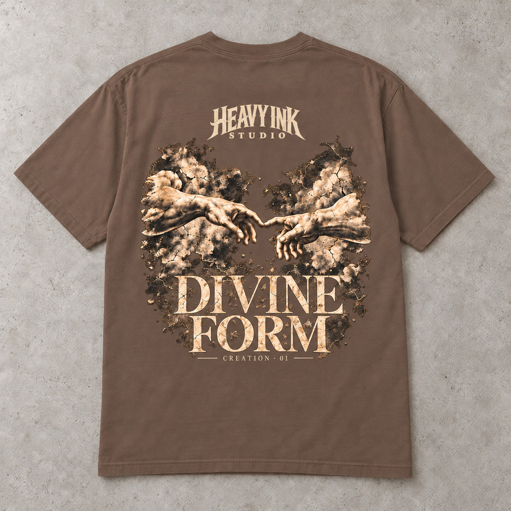 Creation No. 01 by Heavy Ink Studio in Espresso, full shirt back view.