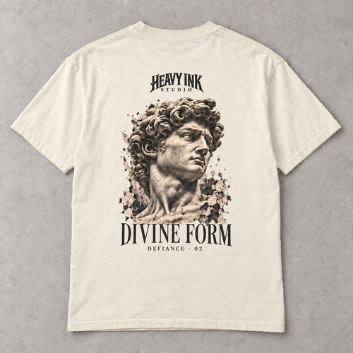 Defiance No. 02 by Heavy Ink Studio in Ivory, full shirt back view.