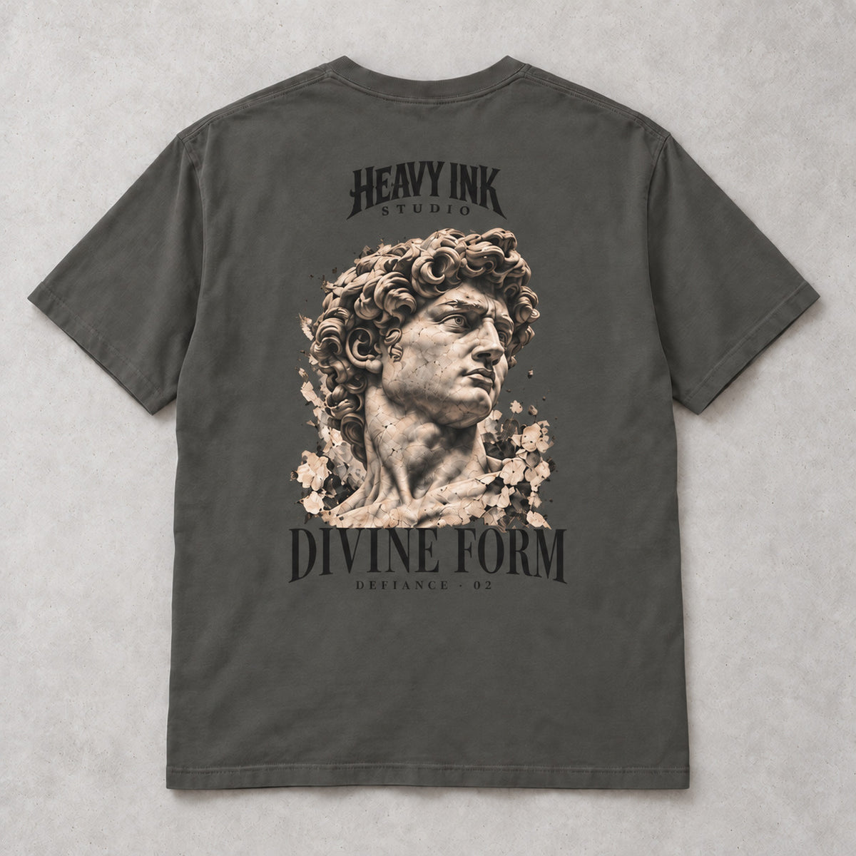 Defiance No. 02 by Heavy Ink Studio in Pepper, full shirt back view.