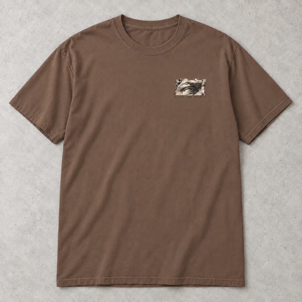 Defiance No. 02 by Heavy Ink Studio in Espresso, full shirt front view.