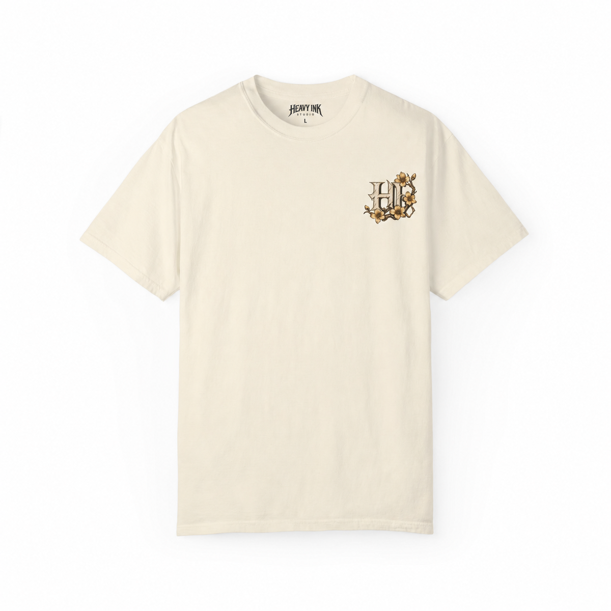 Heavy Ink Koi tee — Ivory Front