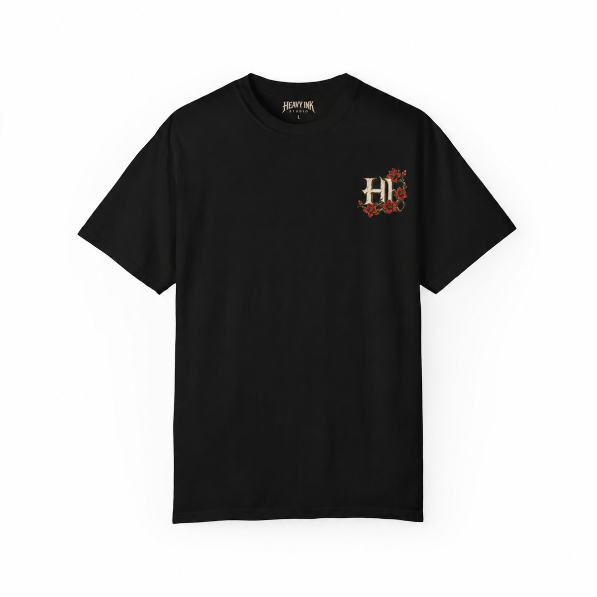 Heavy Ink Oni tee — Black Front