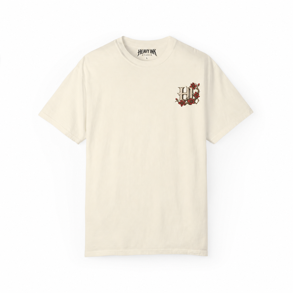 Heavy Ink Oni tee — Ivory Front