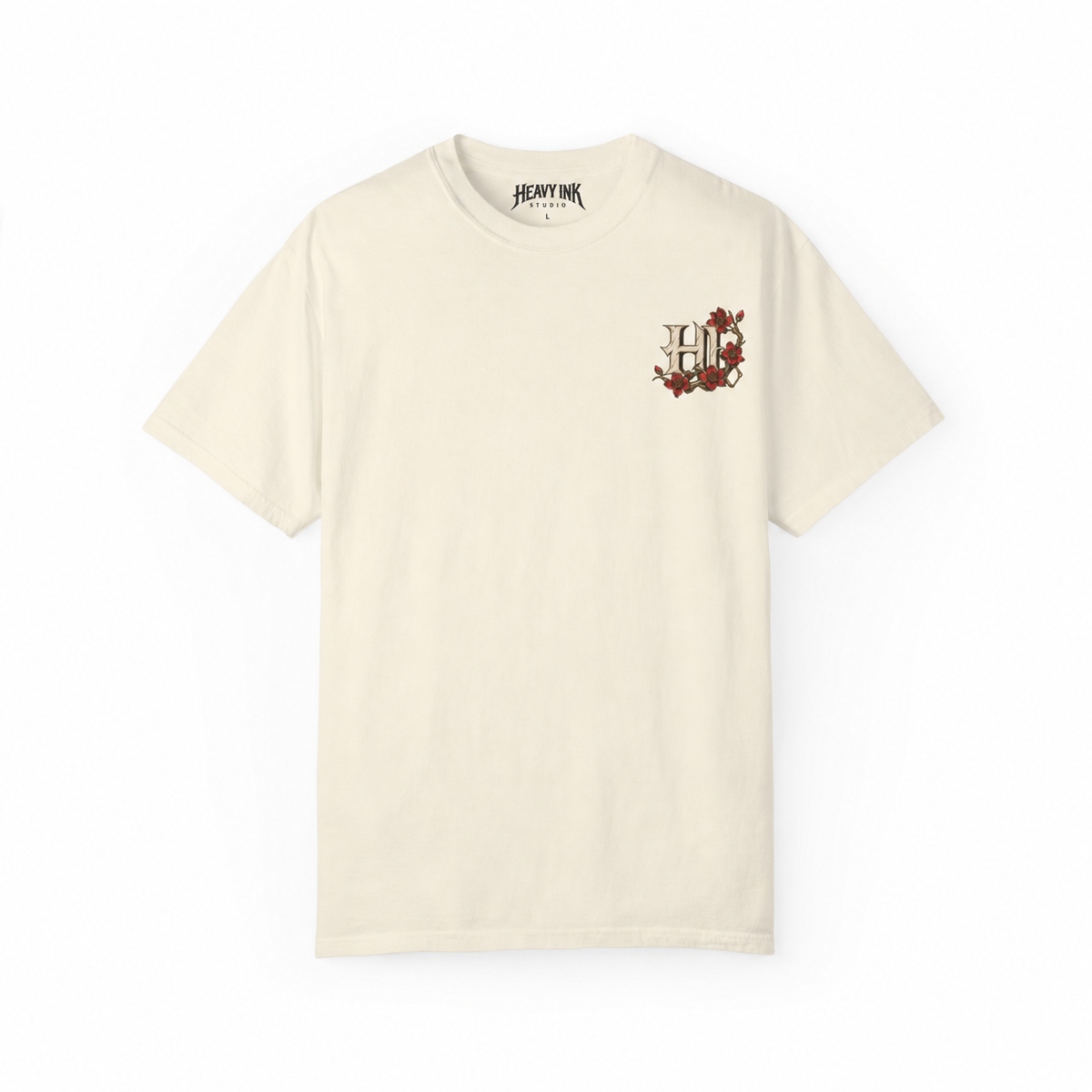 Heavy Ink Oni tee — Ivory Front
