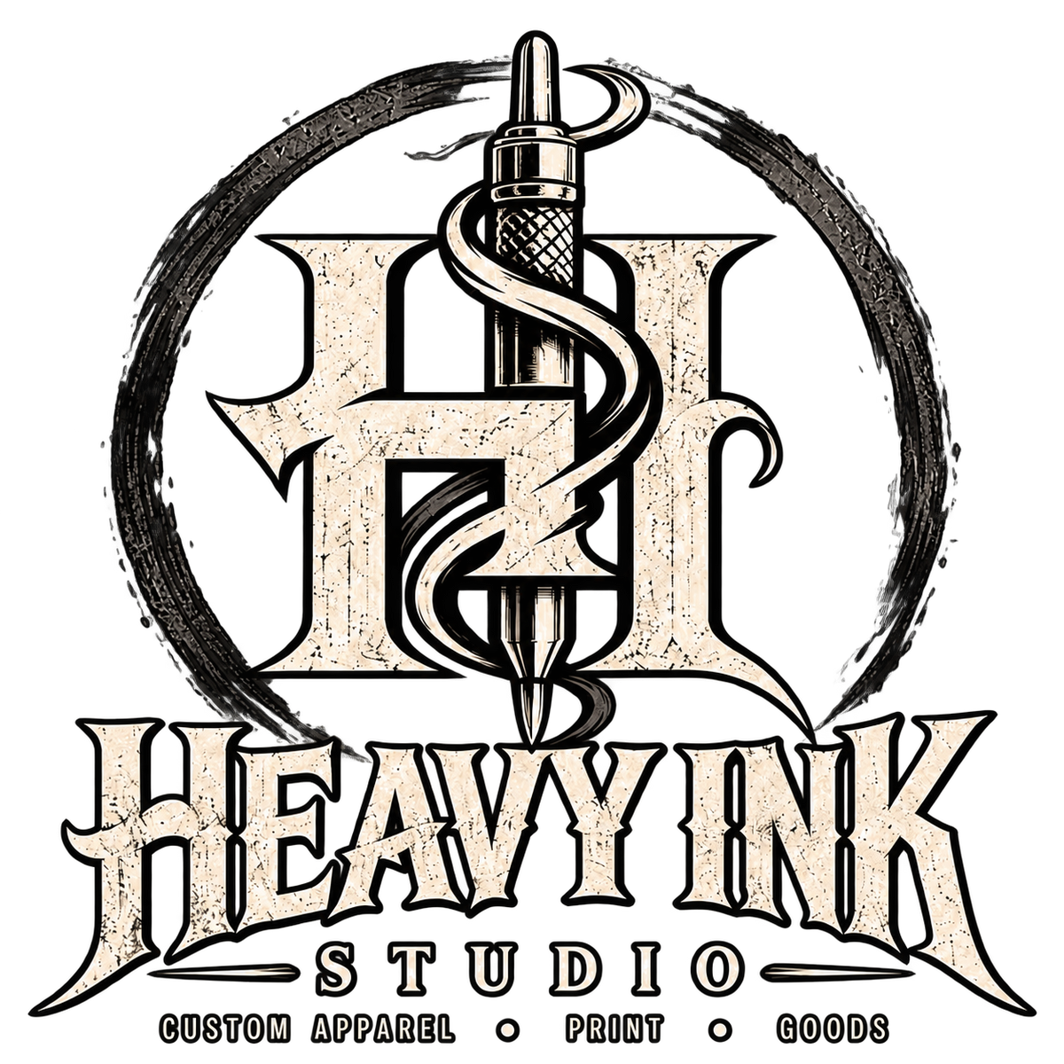 Heavy Ink Studio pen and HI emblem